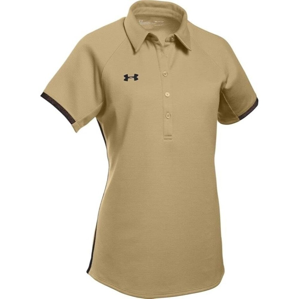 NEW Under Armour Women's Rival Polo MEDIUM M Vegas Gold Black